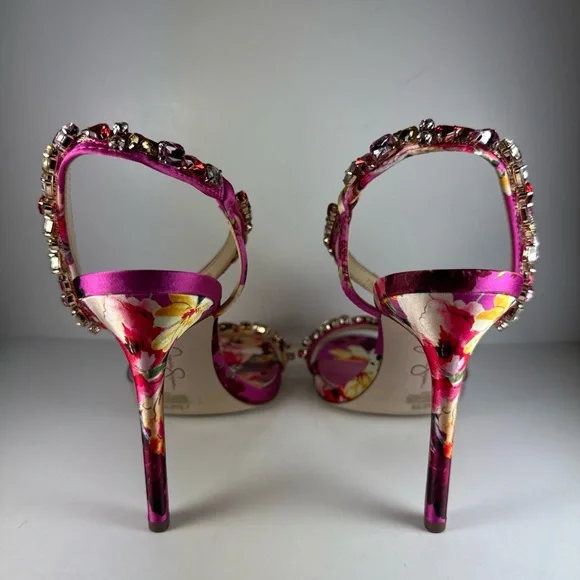 Jessica Simpson Jaycin Pink Floral Sandal Heels Women’s Size 8 - Picture 4 of 12